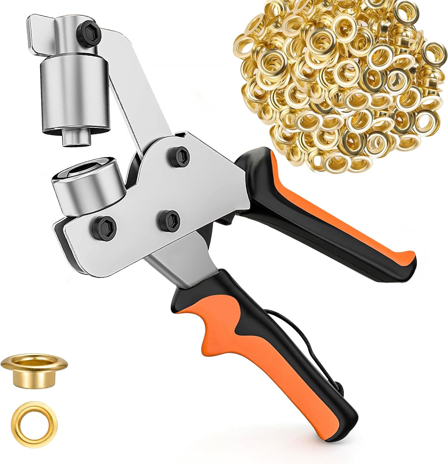 Tvvcalk Eyelet Punch Kit, Grommet Eyelet Pliers Punch Tool Kit with