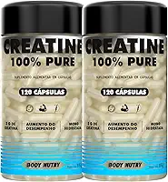 Kit 2x Creatina 100% Pura Monohidratada e Micronizada - Pote 120 Capsulas - Creatine Pure Monohydrate - Importada Alto Grau de Pureza - Original