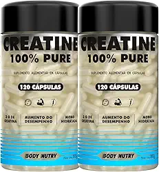 Kit 2x Creatina 100% Pura Monohidratada e Micronizada - Pote 120 Capsulas - Creatine Pure Monohydrate - Importada Alto Grau de Pureza - Original