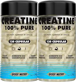 Kit 2x Creatina 100% Pura Monohidratada e Micronizada - Pote 120 Capsulas - Creatine Pure Monohydrate - Importada Alto Grau de Pureza - Original