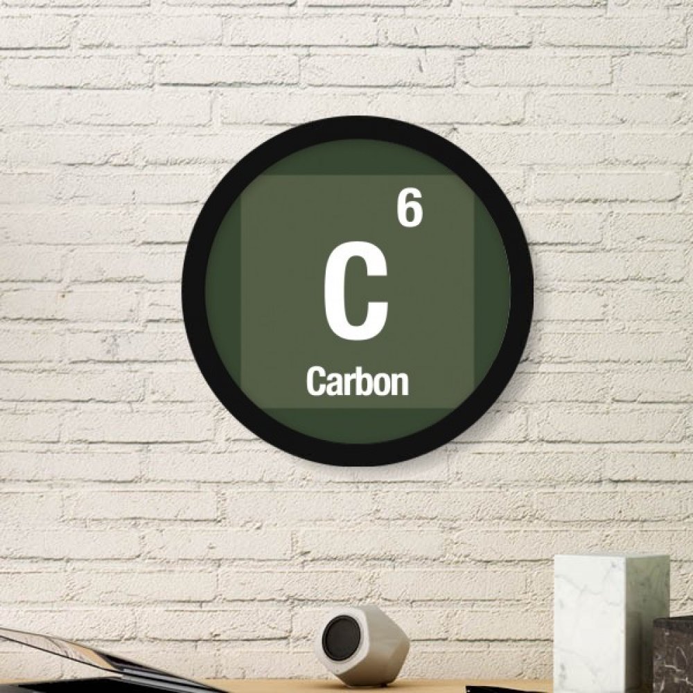 Cadre photo bois rond peinture carbone art science finition noire mate premium