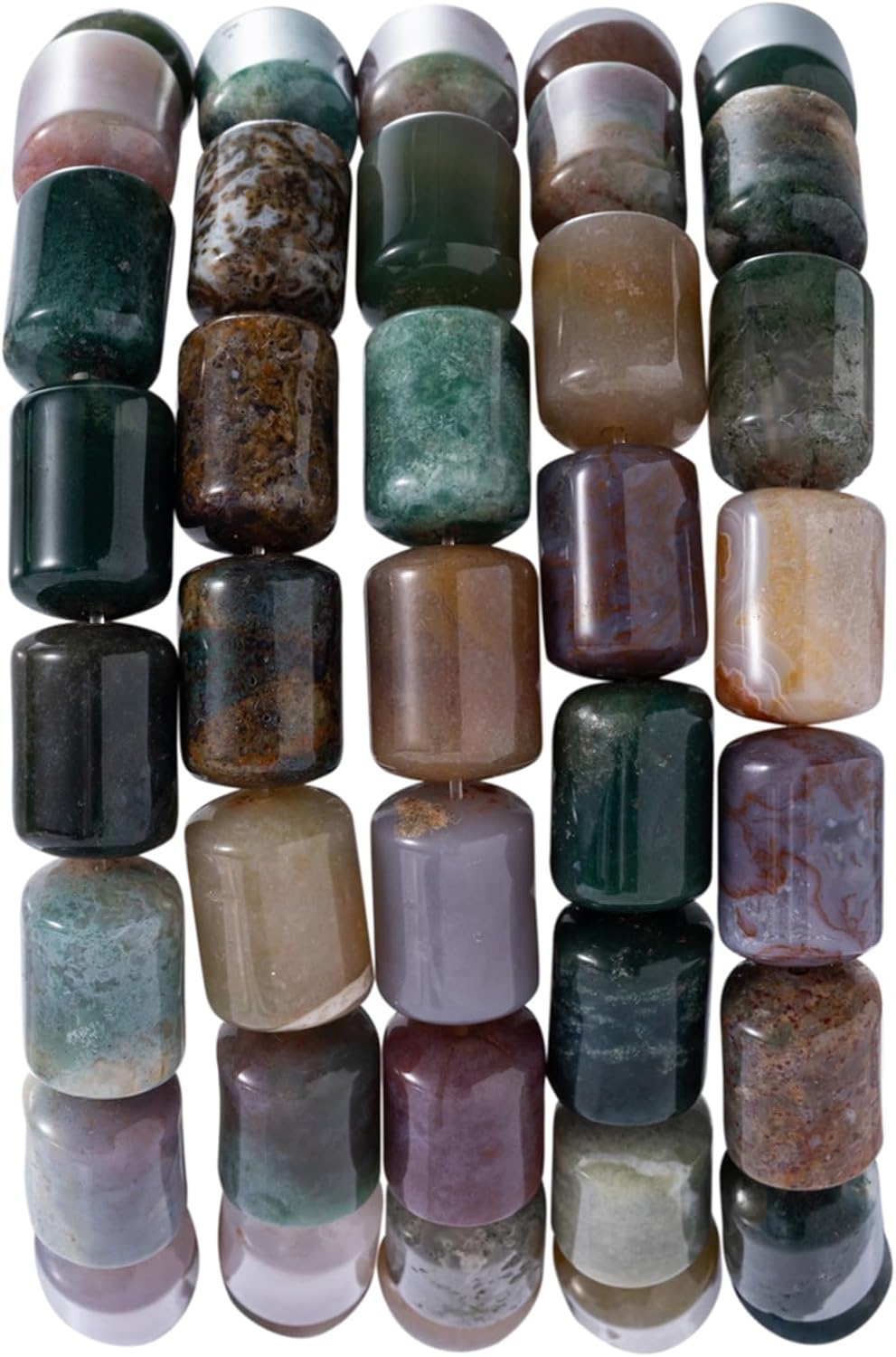 Natural Indian Agate Cylinder Tube Beads 10x14mm 38cm/str Loose Semi Gemstone Stone Beads for Making Bracelets Necklace