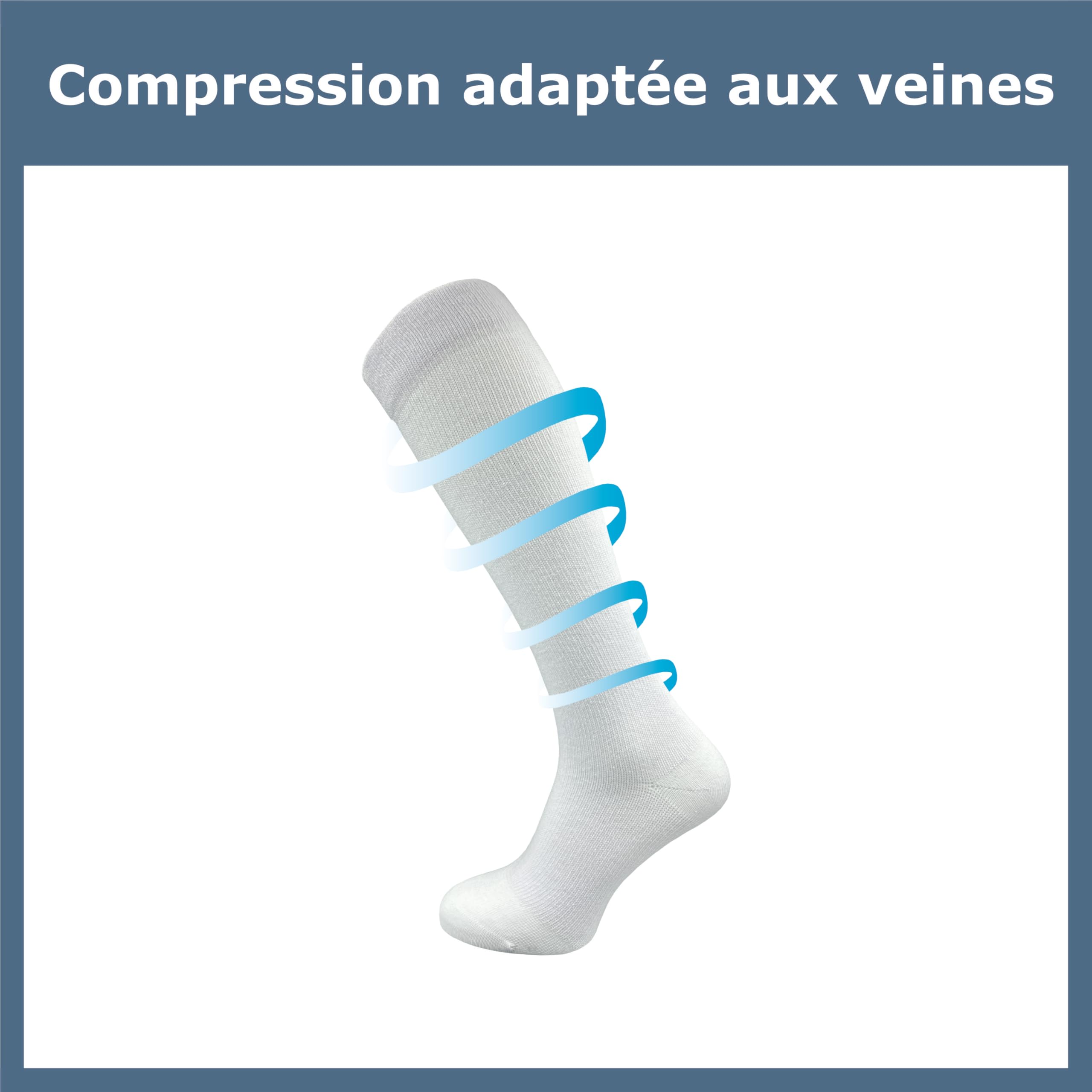 GAWILO Chausettes de contention pour femmes et hommes | 4 paires | Mi-bas pour voyages et vols en coton respirant