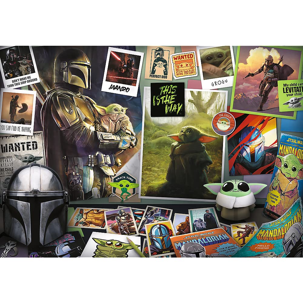 Trefl - Star Wars Mandalorian, Collezione Grog - Puzzle 1000 Elementi - Puzzle Collage con Personaggi delle Fiabe, Intrattenimento Creativo, Divertimento, per Adulti e Bambini Sopra i 12 Anni - 2