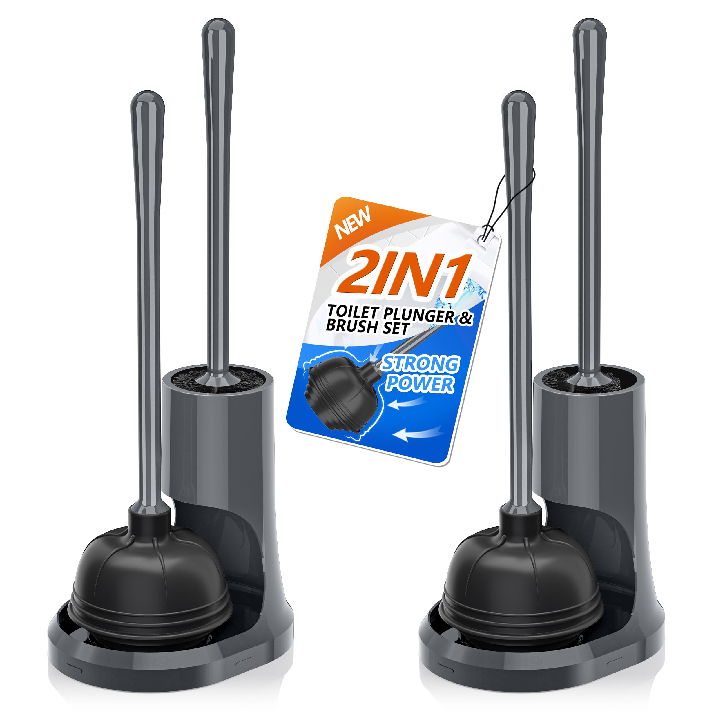 Uptronic Set 2 In 1 Con Stantuffo Per WC, Scopino E Stantuffo Per WC