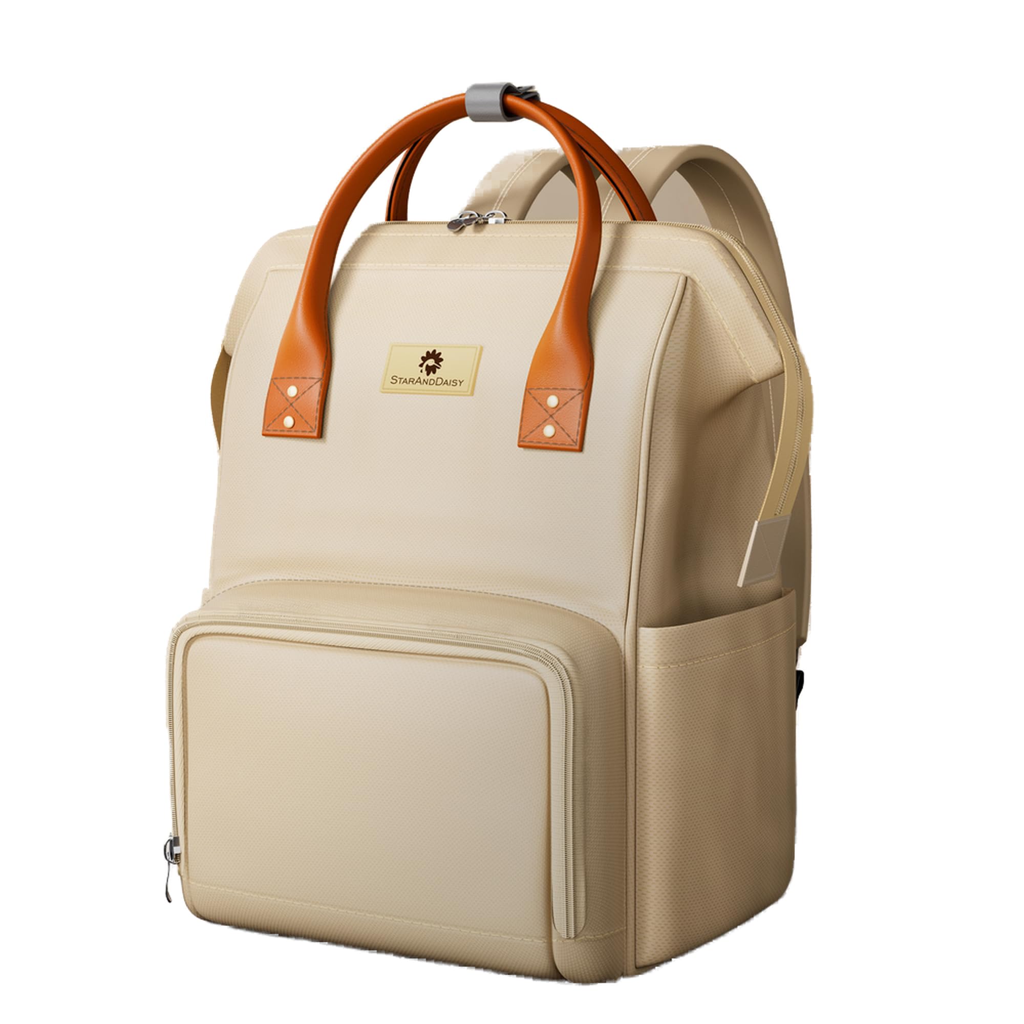 StarAndDaisy Diaper Bag for Mothers for Travel/Diaper Bags for Mom with Multi Compartments, Insulated Bottle Pockets, Waterproof, Ultra soft Oxford fabric, 24lt capacity - Beige-image-26