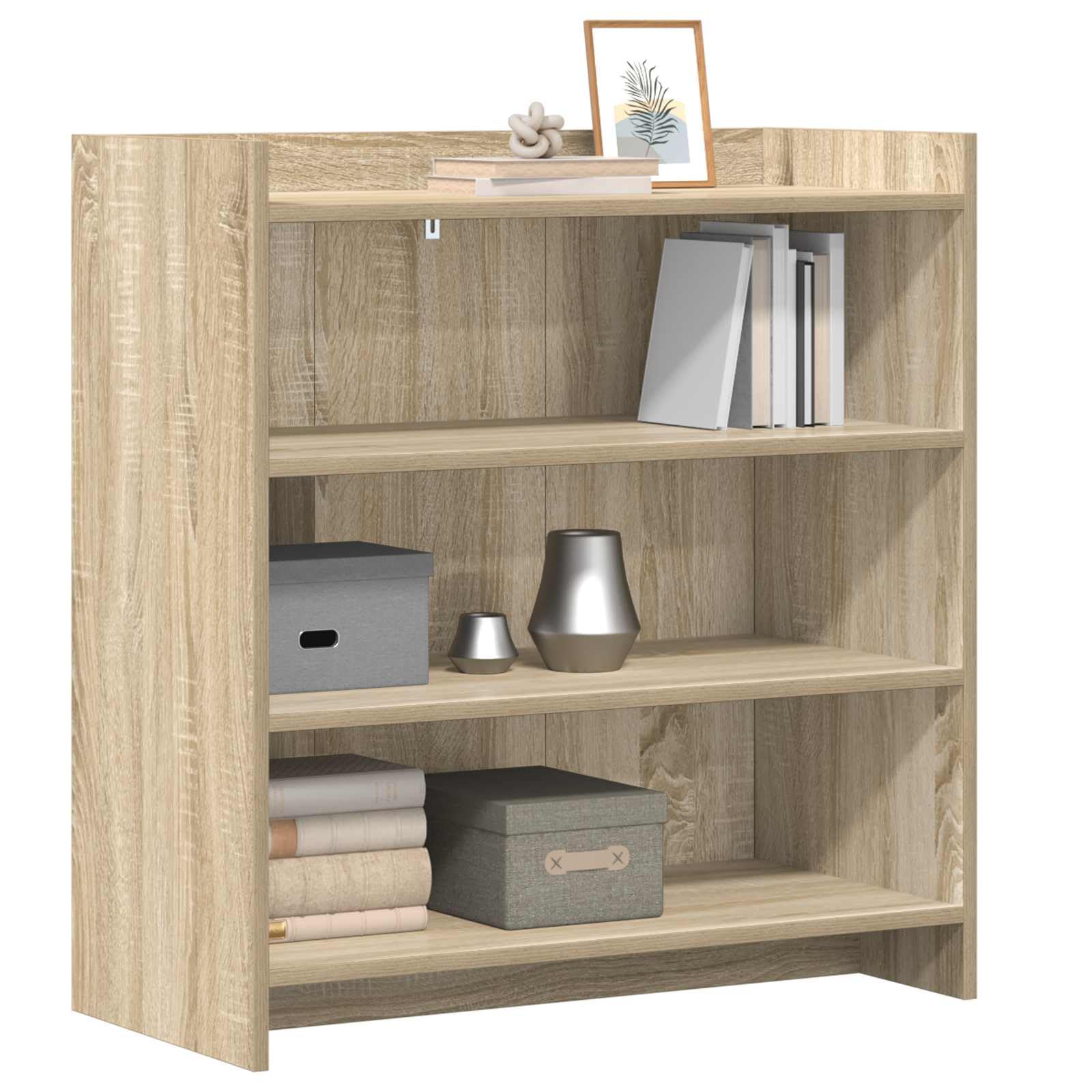 Générique Credenza in rovere Sonoma 75 x 36 x 80 cm Legno Ingenierie | 3 scomparti, scaffali, portaoggetti per stoviglie deco, facile da pulire, semplice da montare