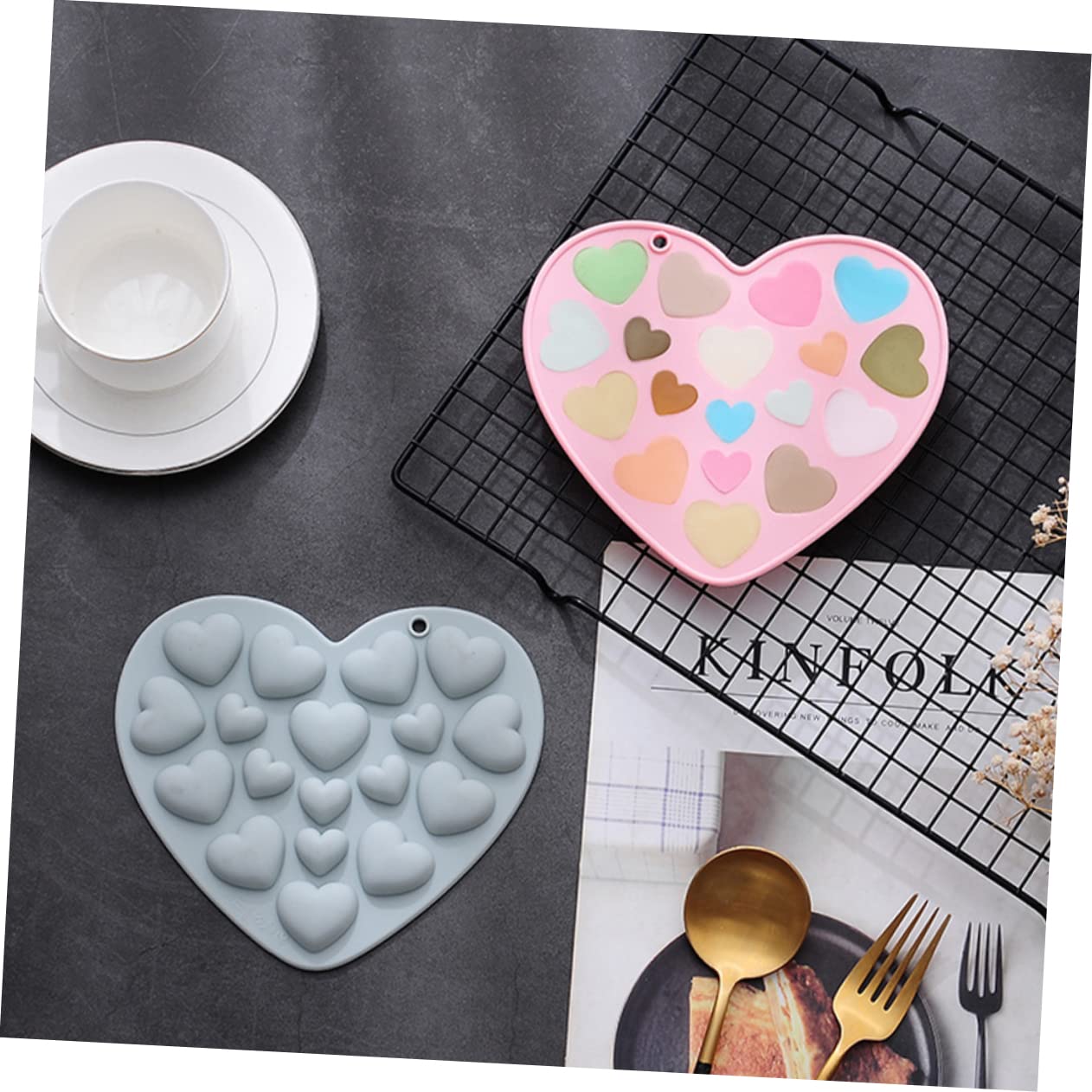Alipis 8 Pz muffa ice cream gelatto gommosi per biscotti decorativi arredamento per biscotti fai da te stampo da forno per cioccolato A forma di cuore decorare rosa