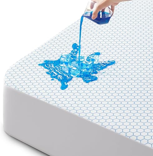 Protector de colchón refrescante tamaño King, sábana bajera impermeable, funda de colchón elástica de 8 a 21 pulgadas de profundidad con banda de