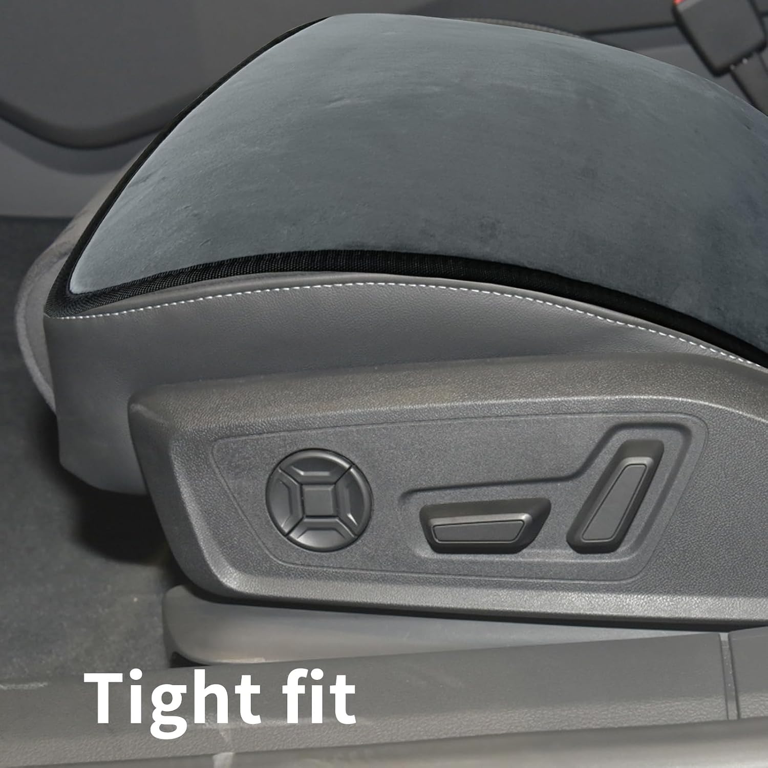 Car Driver Side Seat Cushion,Winter Universal Full Back Seat Cover for Car,Easy to Install(Grey Suede,1 Pcs)
