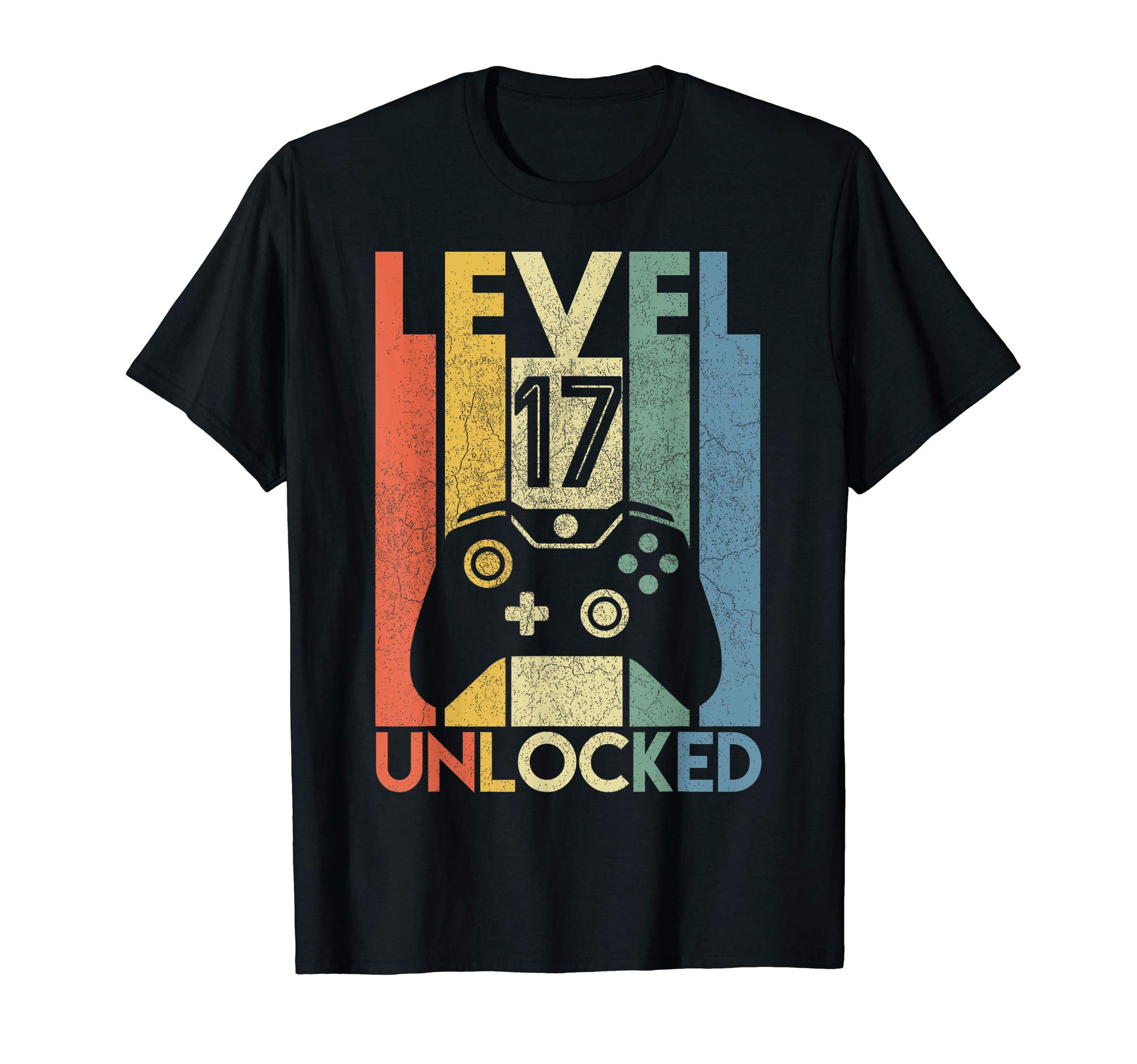Vintage 17th Birthday Shirts 17 Years Old GiftsLevel 17 Unlocked Shirt Funny Video Gamer 17th Birthday Gift T-Shirt