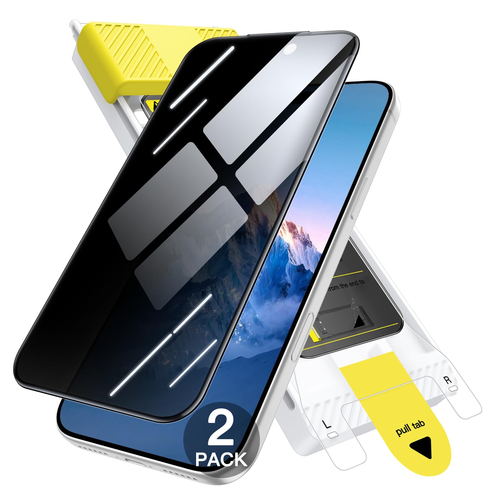 JETech 3D 9H+ Ochraniacz Ekranu Prywatności dla iPhone 17 Pro, 2 Sztuki | Pełne Pokrycie, Auto-Wyrównanie Instalacji, Szkło Hartowane, Anty Odcisk Palca, Przyjazne dla Etui