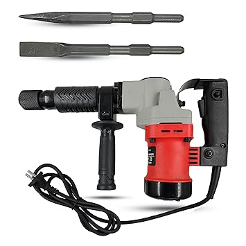 Hillgrove HGCM536M3 17mm Demolition Chisel+Hammer Concrete Breaker Drill Machine with 2 Bits for Breaking Concrete Wall/Hammer Drill (17 mm Chuck Size, 1200 W)