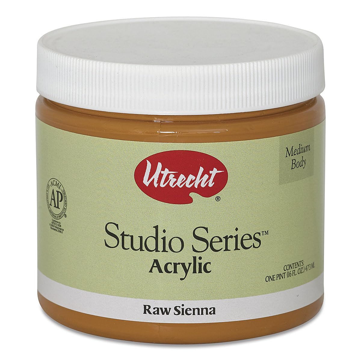 Utrecht Studio Series Acrylic Paint - Raw Sienna, Pint