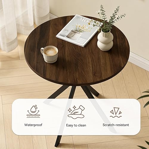 Miniatura 3 de Juego de 2 sillas redondas de mesa de comedor de 31.5 pulgadas para 2, pequeñas sillas de mesa de comedor que ahorran espacio, juegos de comedor