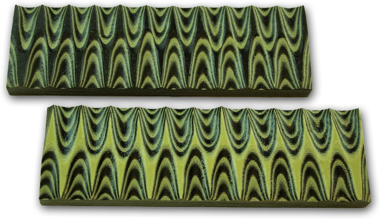 G-10 G10 Green Black Quality Handle Scales Knives Guns Grips 5in Knife Making Set Pair