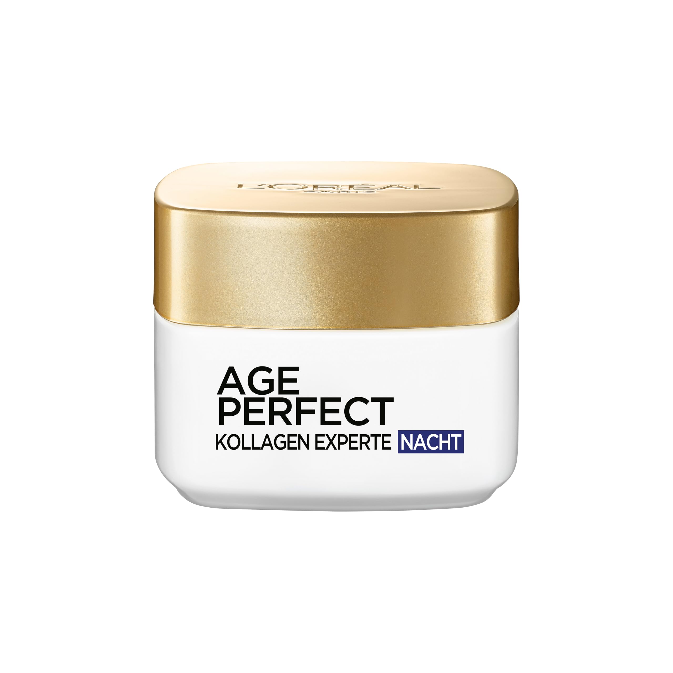 L'Oréal Paris Straffende Nachtpflege für reife Haut, Anti-Aging Feuchtigkeitspflege gegen Altersflecken, Mit Kollagen-AS-Fragmenten, Age Perfect Pro-Kollagen Experte, 50 ml