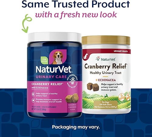 Miniatura 2 de NaturVet Cranberry Relief, bocados suaves masticables con arándanos y equinacea, alivio para mascotas