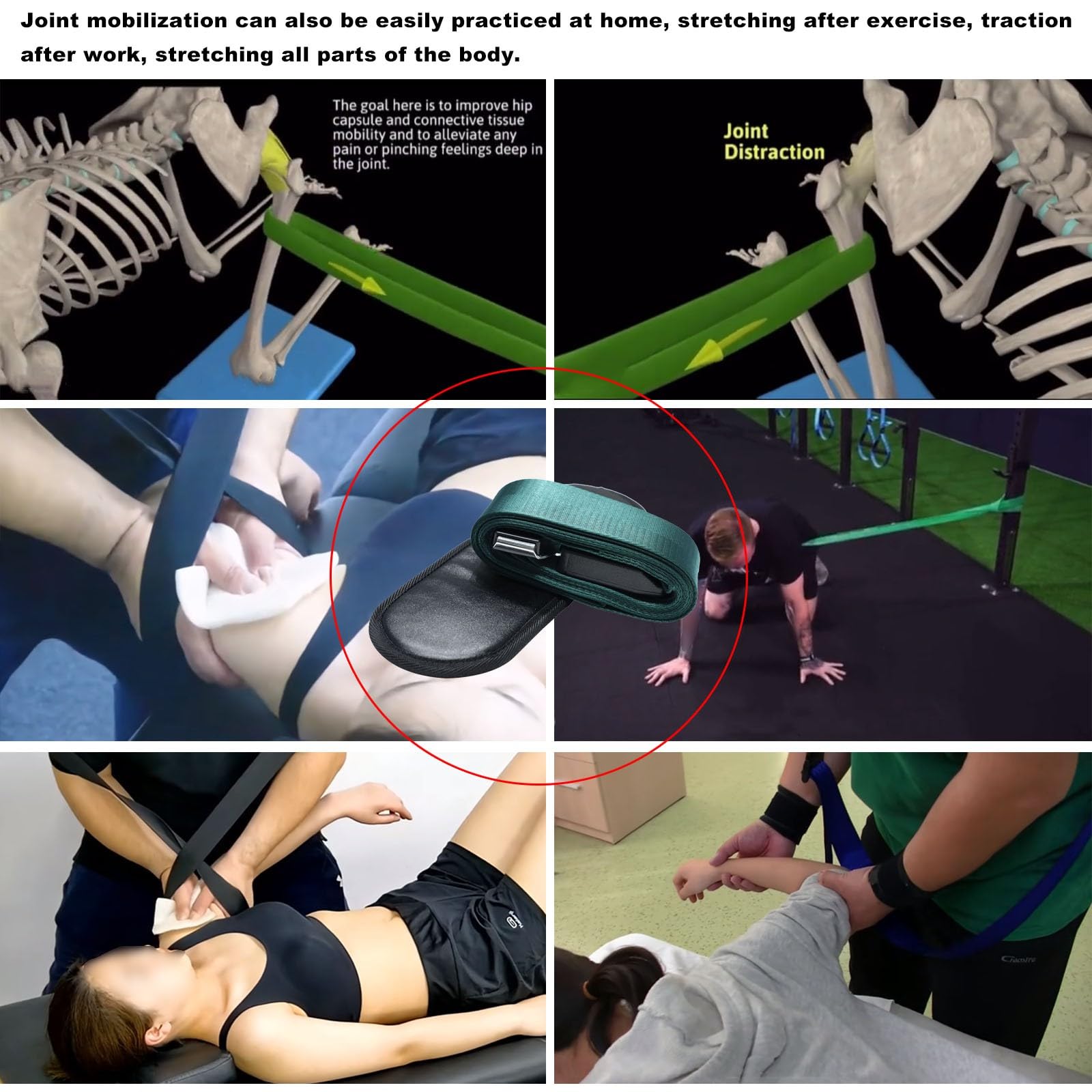 Mobilisierungsgürtel (300 cm), Chiropraktik-Flexionsmobilisierungsgürtel, Mobilisierungsgurt für Physiotherapie, Geeignet für Fitness, Rehabilitationstherapie(A)