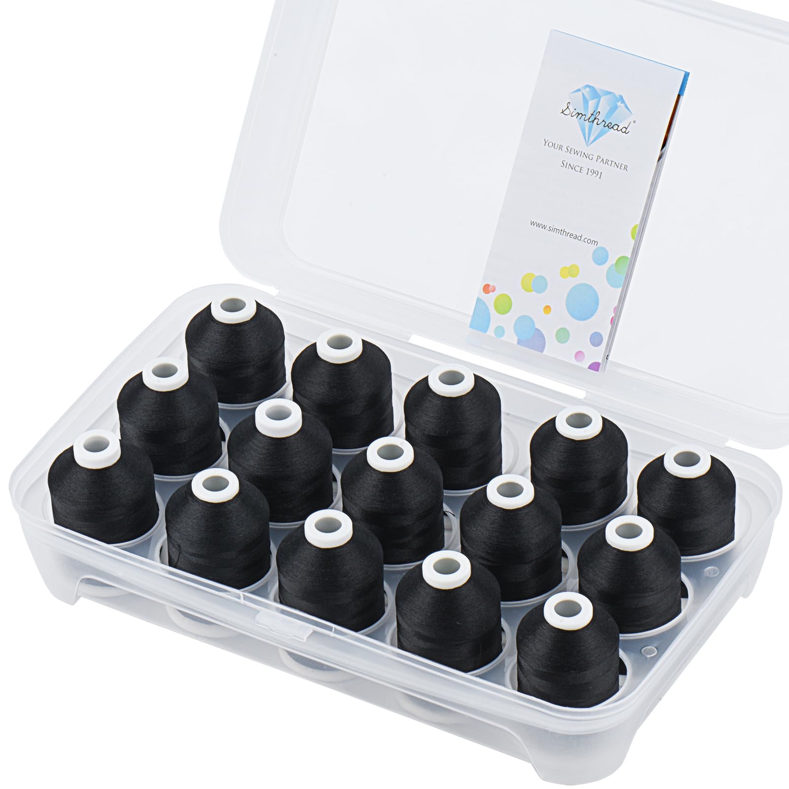 Amazon.com: Simthread Machine Embroidery Thread 1000M Black 900, with ...