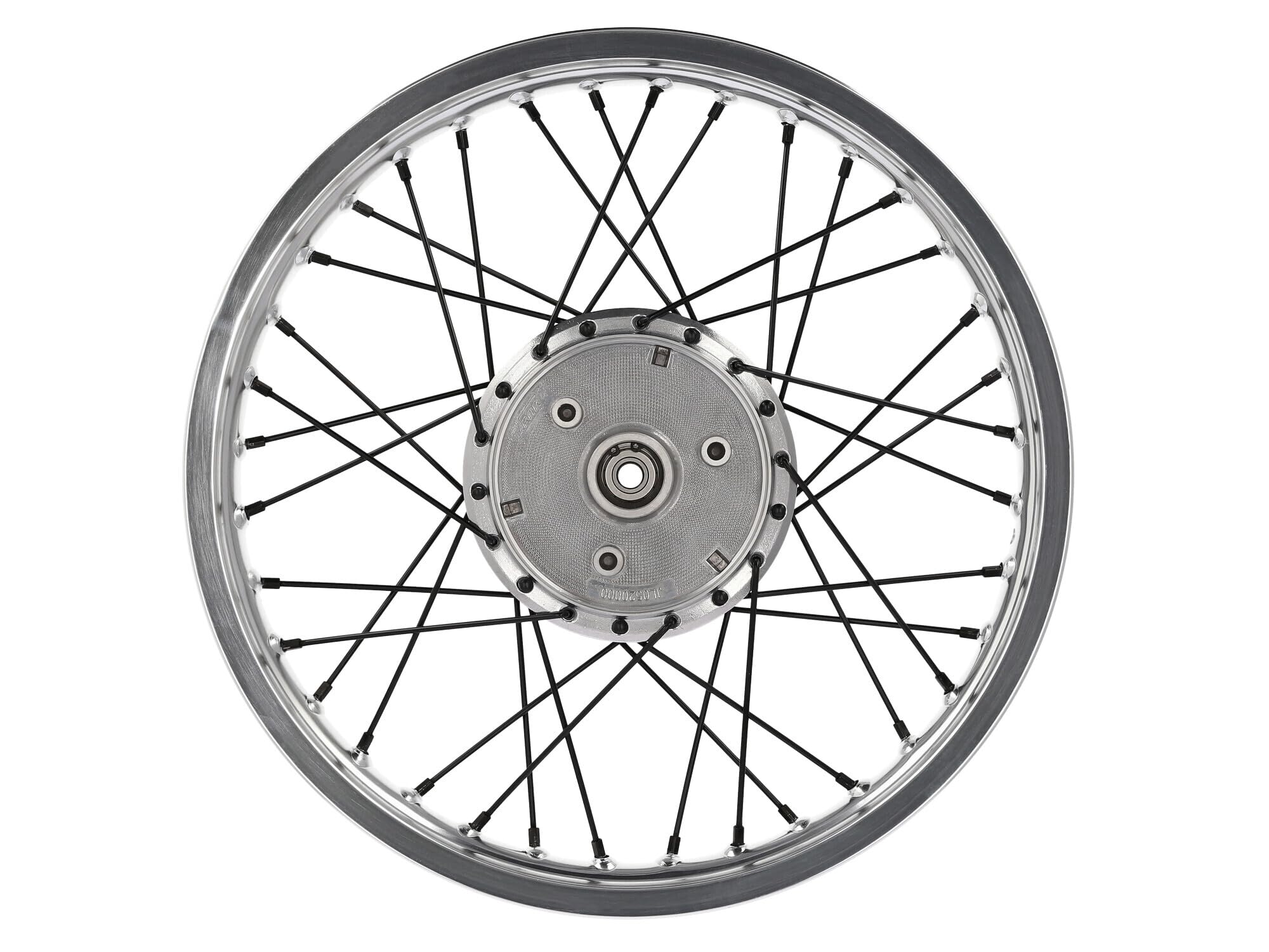 Zestaw: 2 x koło szprychowe 1,6 x 16" felga aluminiowa polerowana + szprychy w kolorze czarnym - do Simson S50, S51, KR51 Schwalbe, SR4