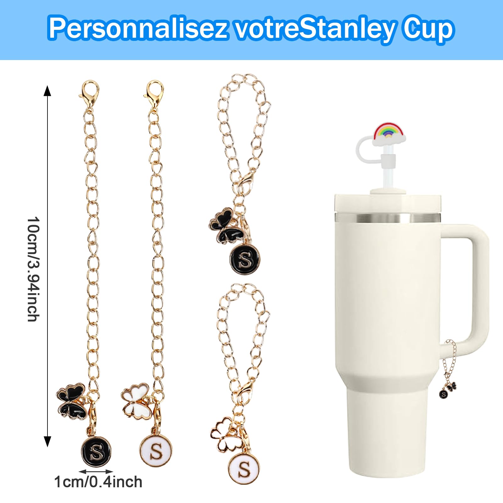 8 Couvercles De Paille En Silicone Pour Stanley Cup - 10mm, 6 Couleurs Roses, étanches, Lavables Au Lave-vaisselle