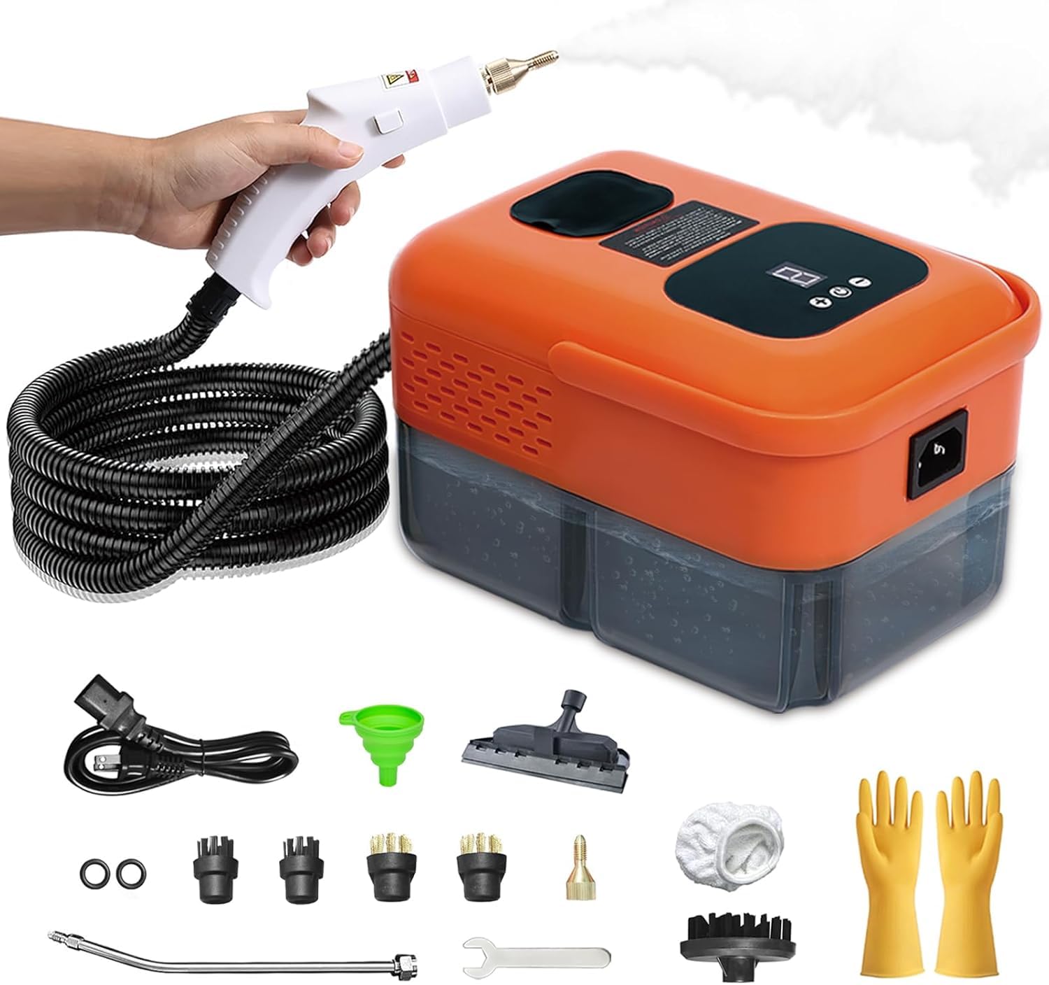 Photo 1 of Heavy Duty Handheld Steam Cleaner, 9 Gears Control Pressurized Steamer for Cleaning with 14 Accessories, Multipurpose Steam Cleanr for Home Use, Floor, Upholstery, Kitchen, Bathroom, Grout and Car