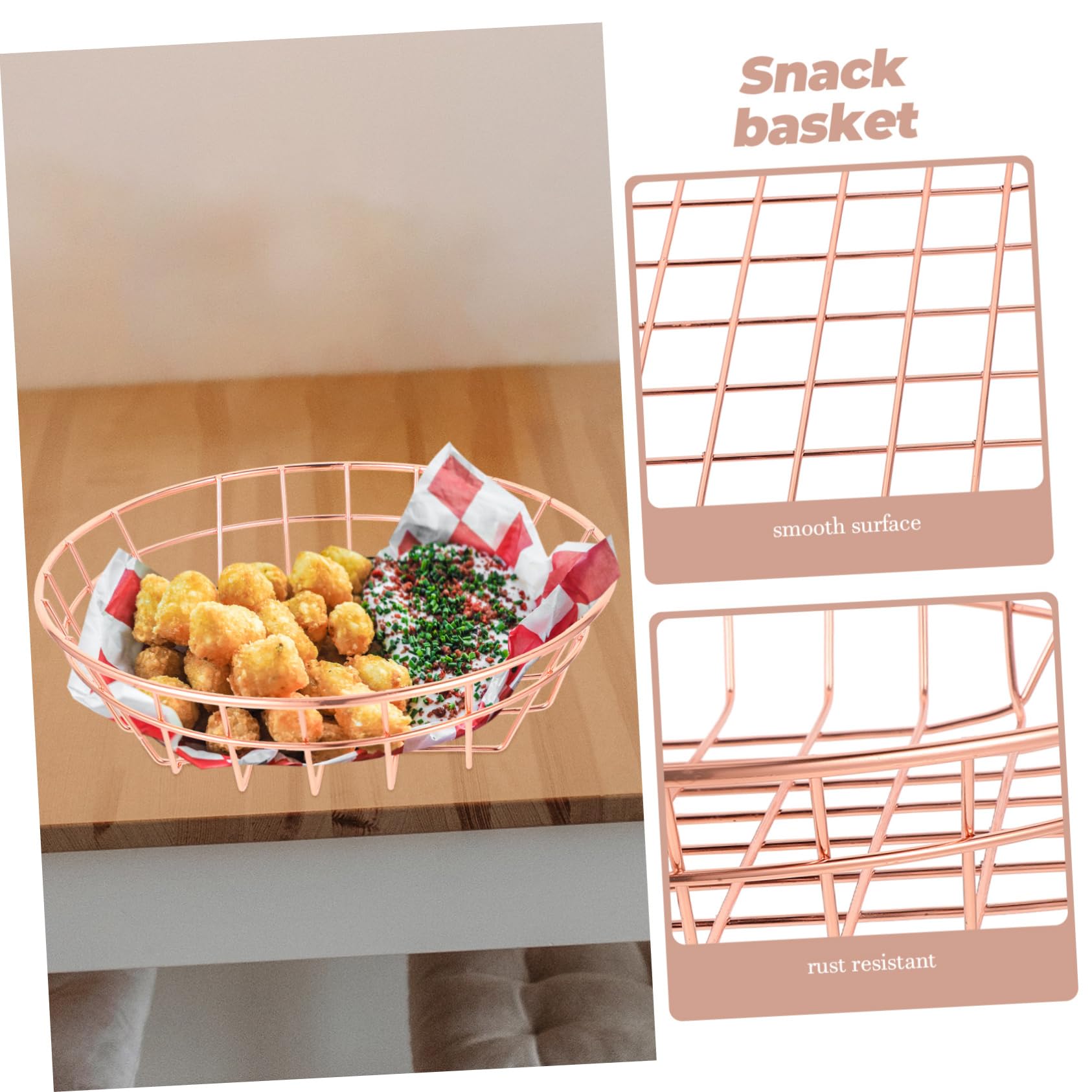 Cestello Rettangolare In Filo Di Acciaio Inossidabile - Cestino In