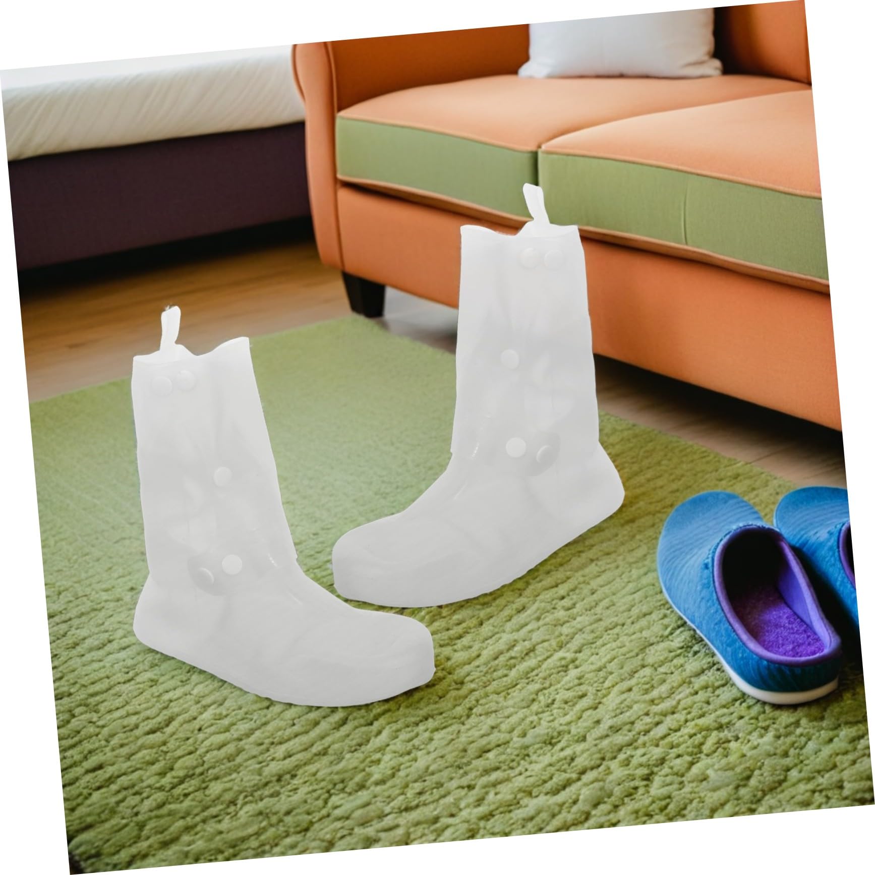 Abaodam 2 Pares Fundas Impermeables Antideslizantes para Zapatos Cubrezapatos Reutilizables de Silicona Plegables para Lluvia y Ciclismo Talla Pack para Hombres y Mujeres