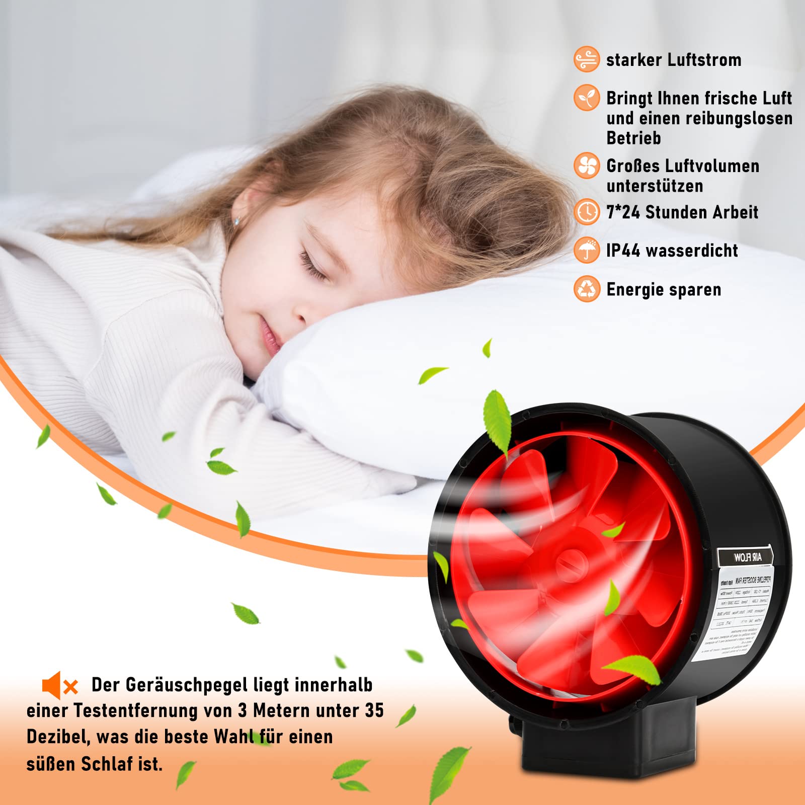 Ansobea Rookafvoerventilator, 150 mm, 540 m³/u, inline