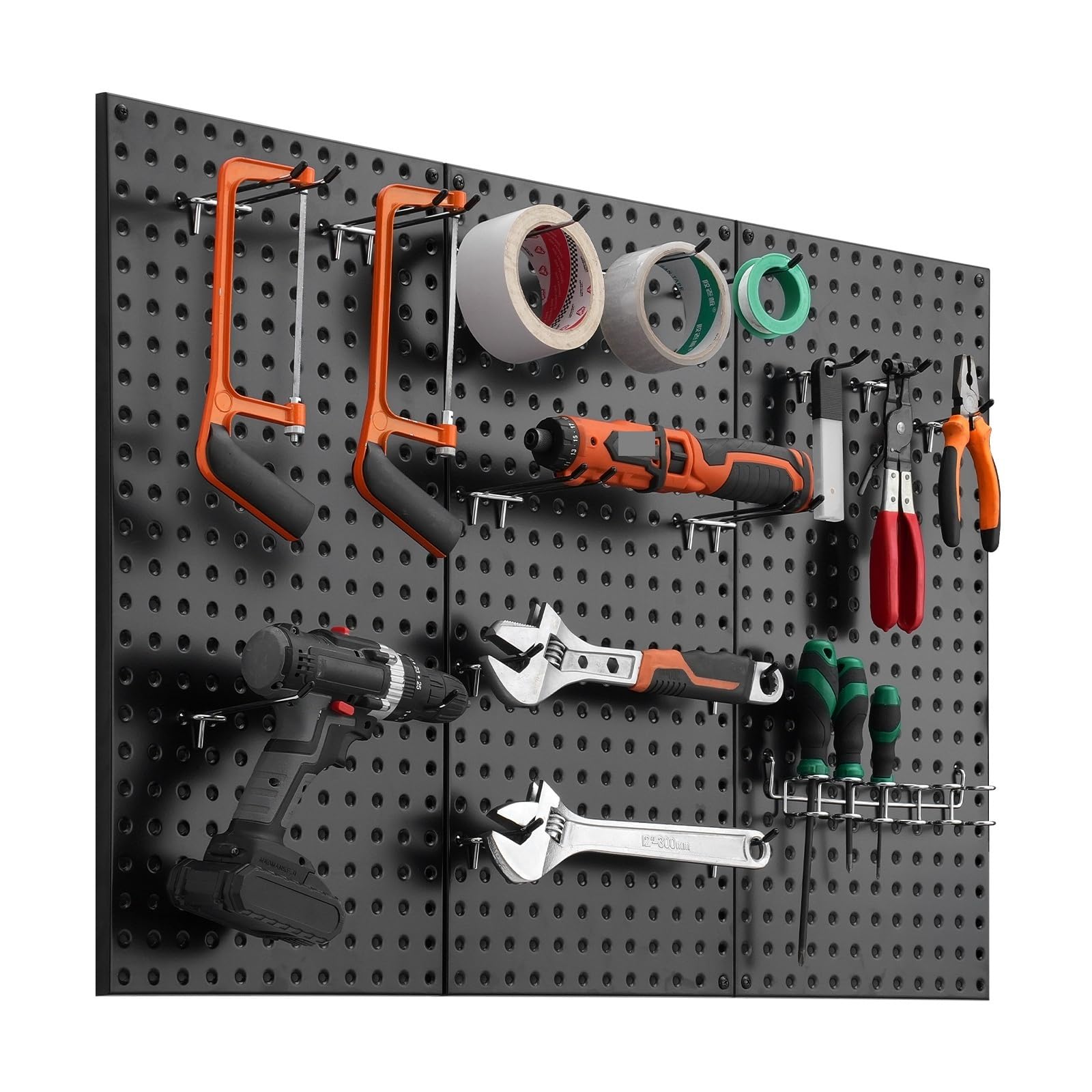 XILEUDUOD Pegboard 24"x12" 2/3/4pcs Metal Pegboard Panels Steel Wall Tools Organizer Garage Storage Peg Panel(24x12in 4pcs)