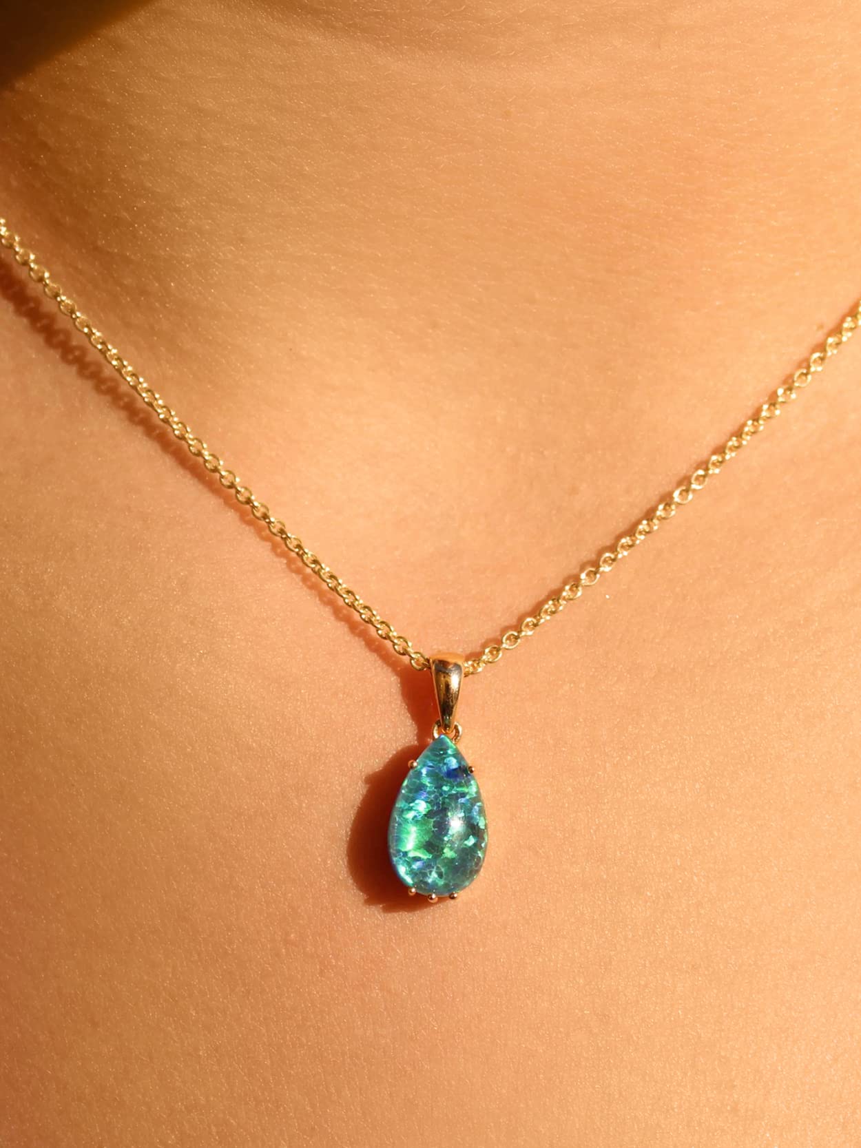 My Gold Wisiorek kamień szlachetny (bez łańcuszka) prawdziwe żółte złoto 585 (14 karatów) opal triplette krople Ajanta A-02281-G401-OTR, Groß, Żółte złoto, Opal triplet