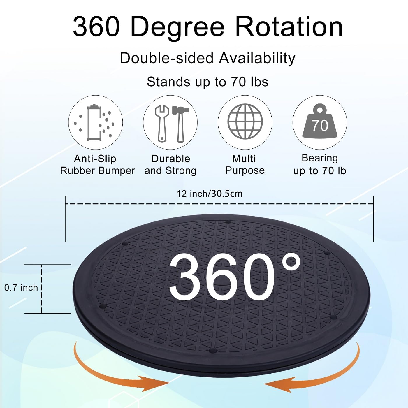 Wytrzymały obrotowy stojak 30 cm, 2-pak – Lazy Susan ze stalowymi łożyskami kulkowymi do modeli / roślin obrotowych / monitorów rzemieślniczych / telewizorów/monitorów / roślin doniczkowych (obrót o
