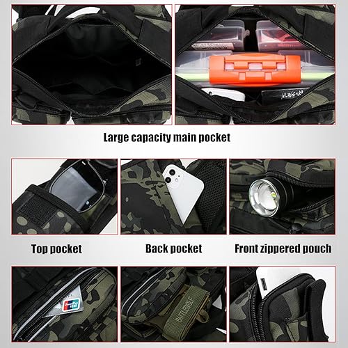 Bolsa de pesca creativa Bolsa organizadora de equipo de pesca Bolsa de pesca senderismo camping bolsa de equipo de pesca Regalo para hombres, Marrón