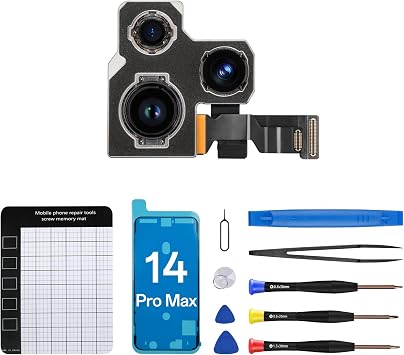 iPhone 14 Pro Max Camera Replacement Rear Camera Replacement 12MP HD Video HDR Photo Main Camera Flex Cable Lens Module Assembly Full Repair Tool Kit A2651 A2893 A2894 A2895 A2896 |   4K HD HDR           A2651 A2893 A2894 A2895 A2896