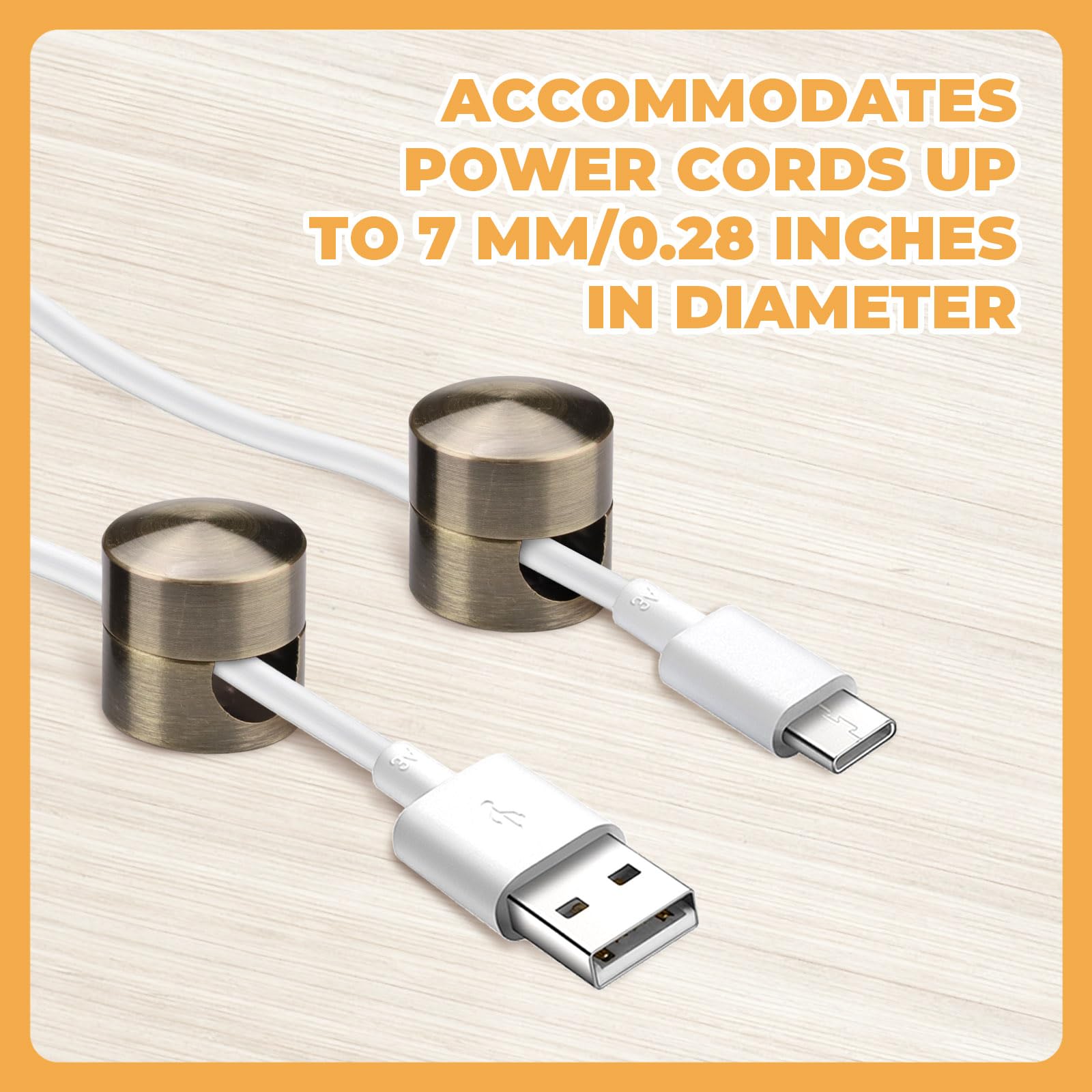 4-Pack Cable Anchors For Desk Organization, Aluminum Charger Cord Holders With Adhesive Glue Points, Wire Clips For Office, Home, Nightstand, And Organized Spaces