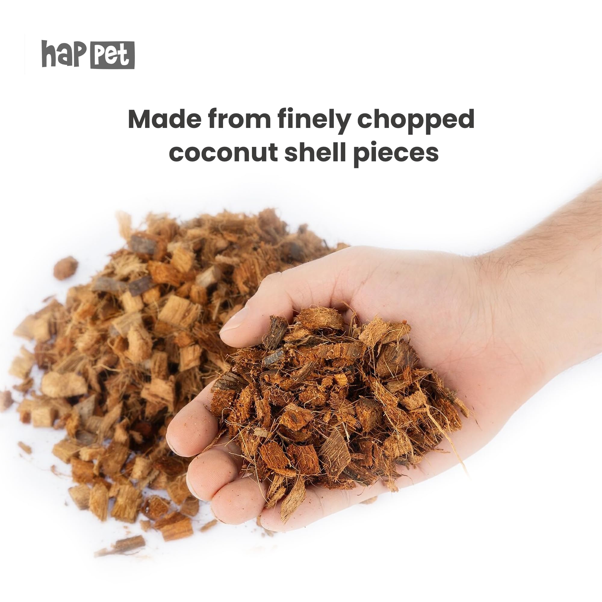 HAPPET Substrat en croustilles de noix de coco 4,5 kg pour reptiles amphibiens plantes tropicales