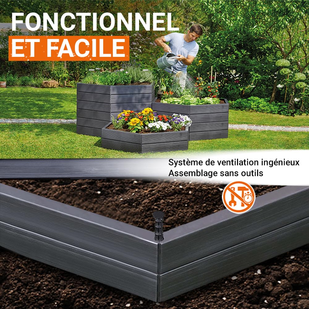 GARANTIA Ergo XL Wood Carré Potager Set de 6