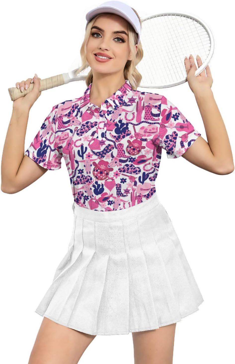 Womens Golf Shirt Funny Polo Shirts Golf Outfits Shirts Collared Printed Tennis Tops Ladies Golf Shirts Golf Gift - Image 3