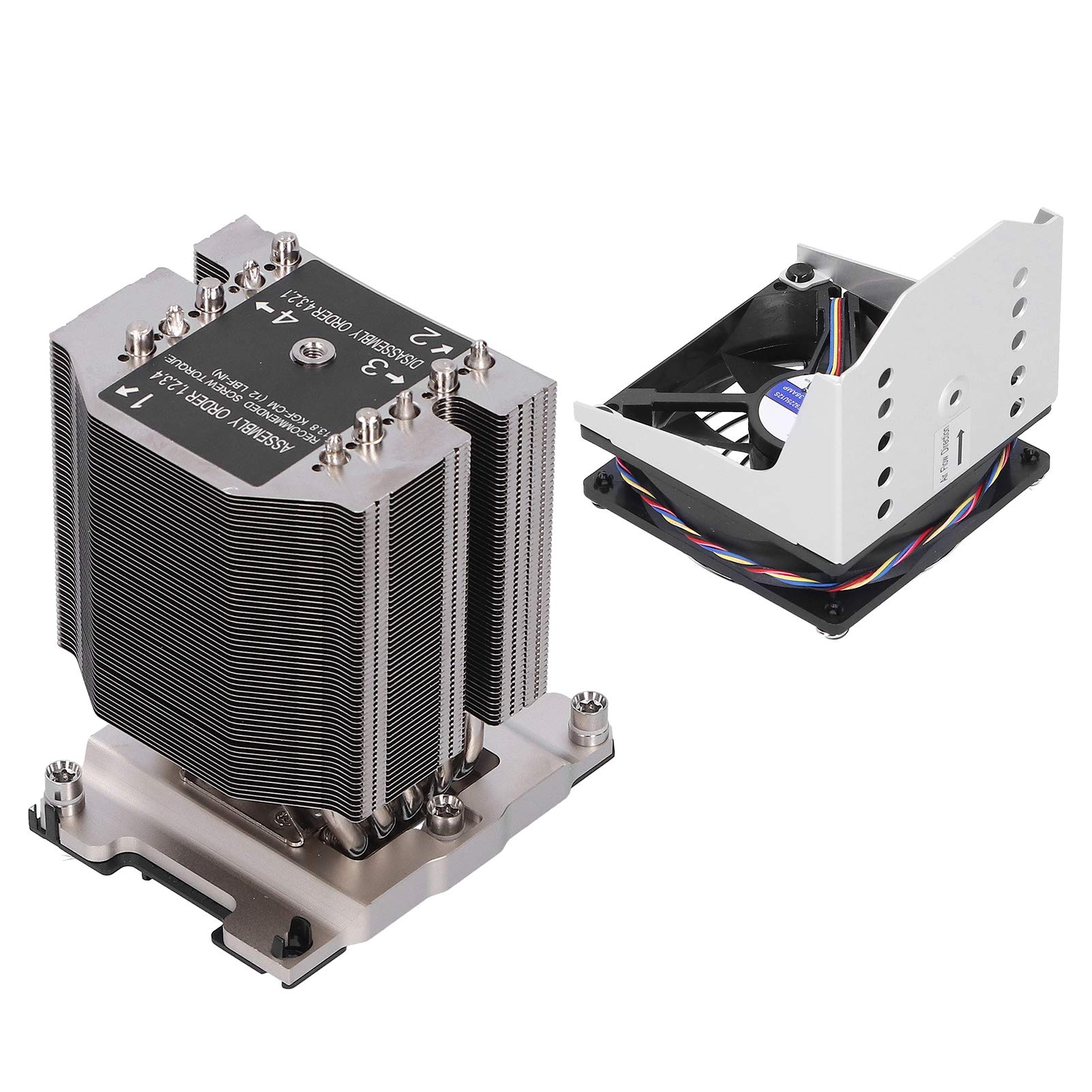 Ausla SNK-P0070APS4 Chłodnica Procesora do LGA 3647, Metalowa Chłodnica Procesora z Wentylatorem PWM, Przepływ Powietrza 53,26 CFM do Serwerów X11 Purley Tower