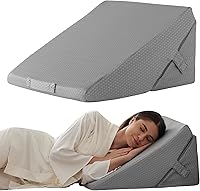 Vista 19 de Bedluxe Juego de 4 almohadas de cuña ajustables de espuma viscoelástica poscirugía para espalda, cuello, alivio del dolor de piernas, cuña de Gris