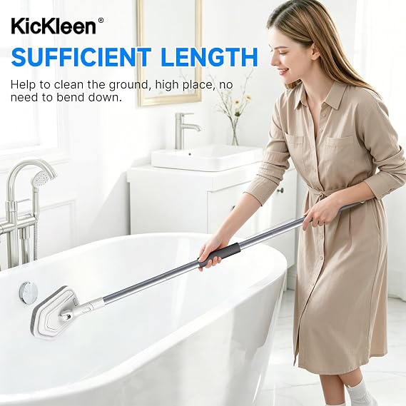 Tile Tub Scrubber Brush with Different Function Cleaning Heads