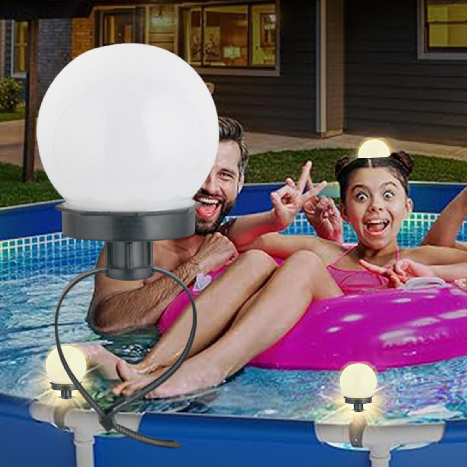 Oświetlenie basenowe LED Solarne, wodoodporne lampki nocne do pływania | Wodoodporna dekoracja ogrodzenia basenu IP65,Akcesoria do dekoracji basenów, lampy solarne LED na zewnątrz, trwałe