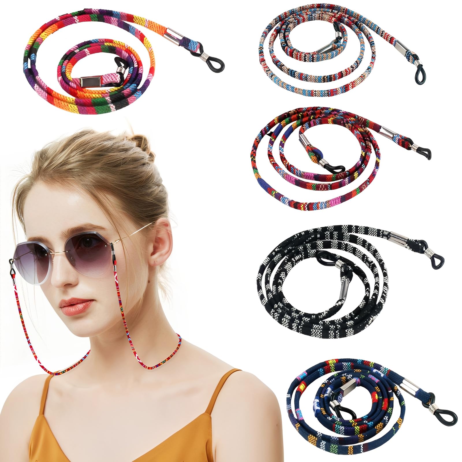 5 Pcs Specs Holder Strap, Spectacle Chain for Women, Glasses Chain for Spectacles, Fashion Accessories for Eyewear, Outdoor Activities and Daily Use