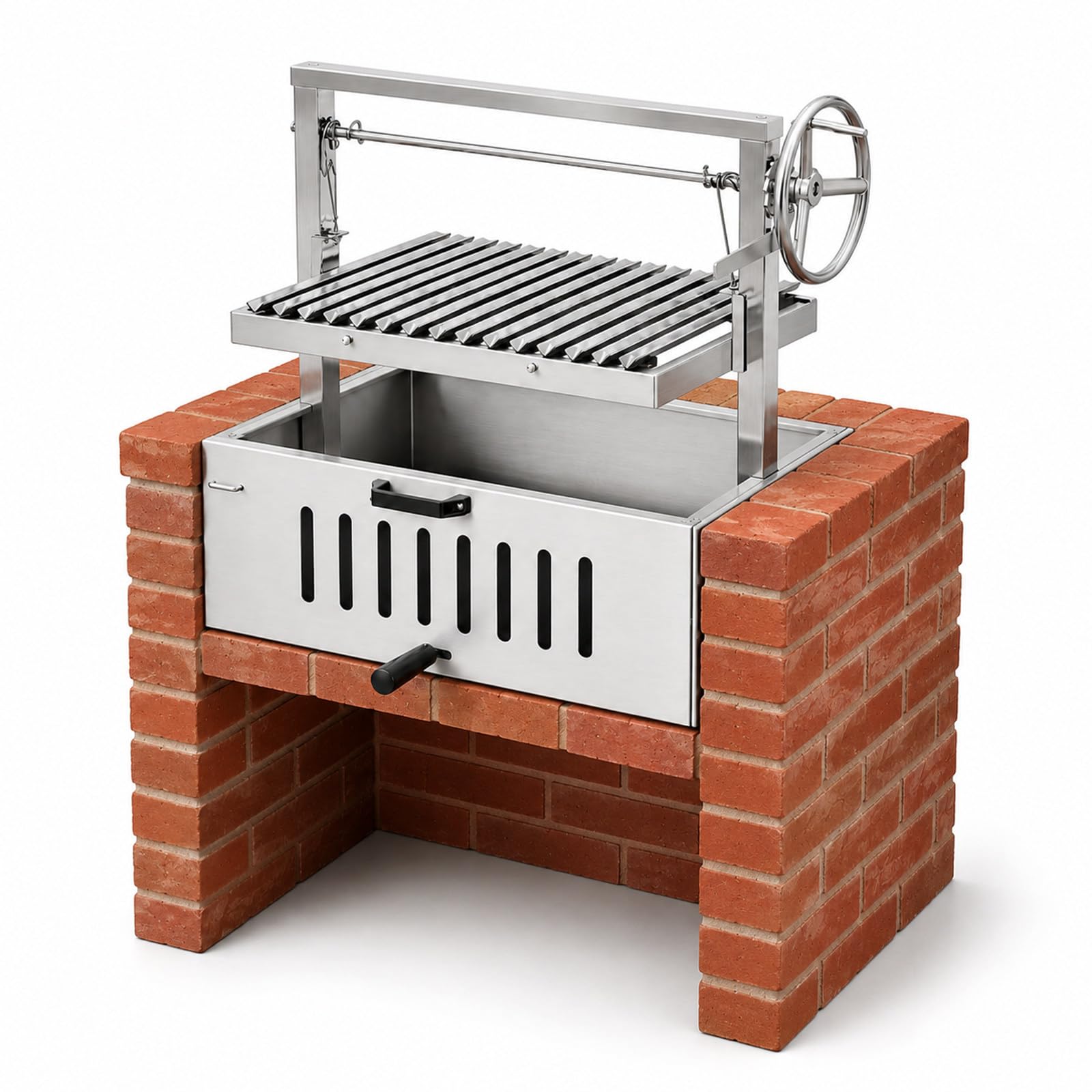 Grill Argentino Santa Maria - Griglia a V Regolabile in Altezza | Regolazione manuale in altezza, avvicina o allontana la griglia dalla brace, adatta a bistecche e al barbecue a carbonella