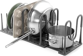 Umbra Peggy Cookware Organiser for Pots, Pans, Lids, Chopping Boards, Baking Trays and More, Dark Grey