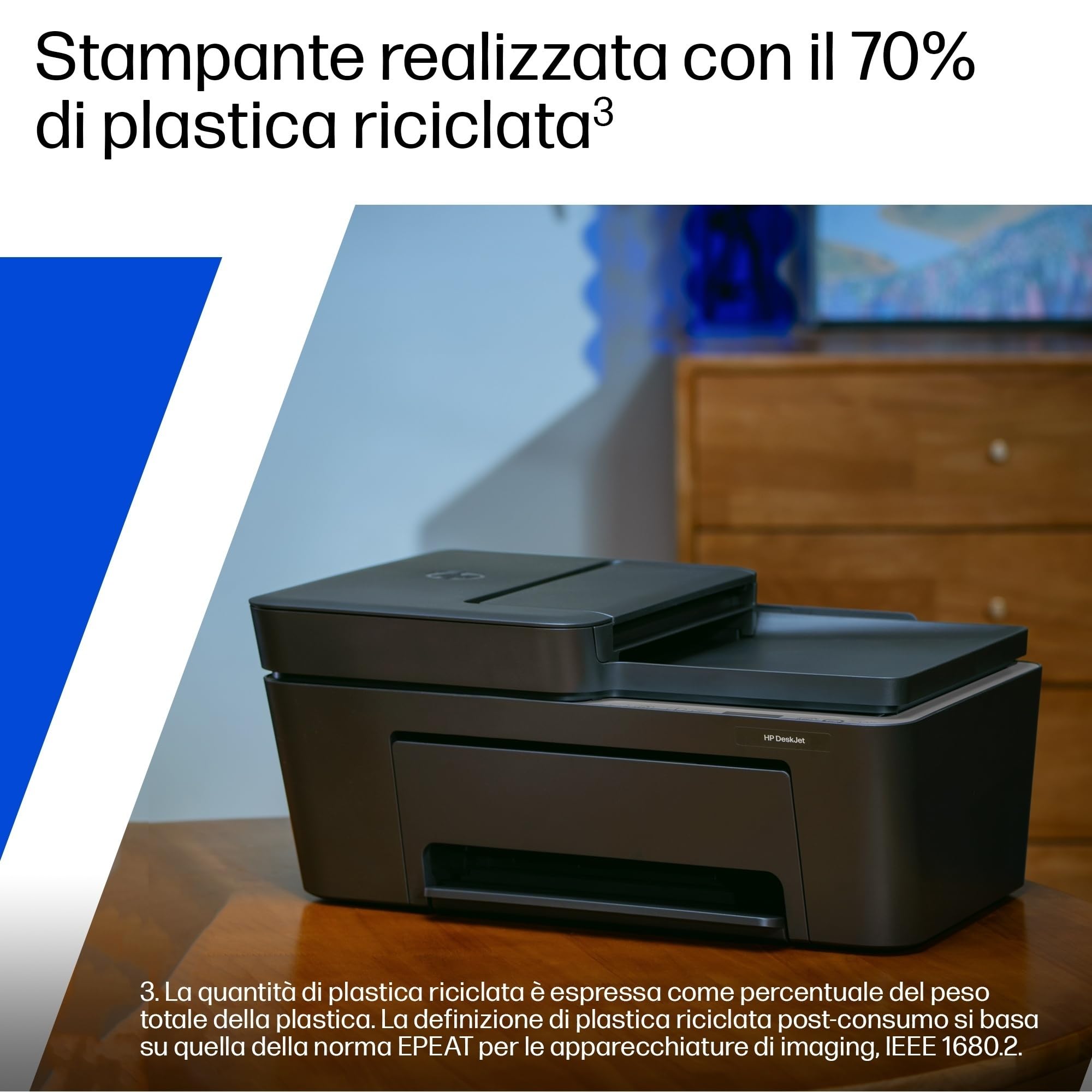 HP DeskJet 4320 A24HMB, Stampante Multifunzione a Getto d'Inchiostro A4 a Colori, Fronte e Retro Manuale, 8,5 ppm, Wi-Fi, ADF, 3 Mesi di Inchiostro Instant Ink Inclusi, Nera