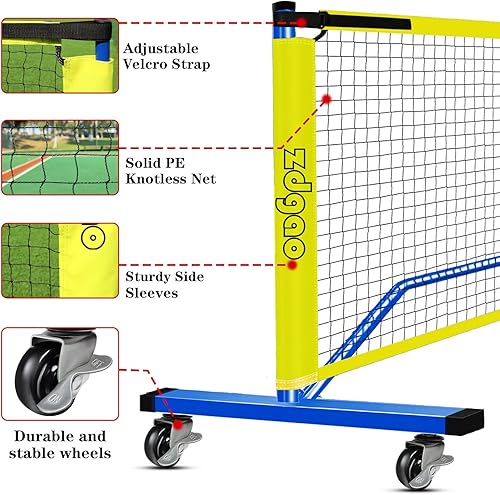 Miniatura 3 de Pickleball Net for Driveway - Portable Pickleball Set with Net and Paddles Set of 4, Court Marking Kit, Outdoor Pickleballs, Carry Bag, Steady Metal