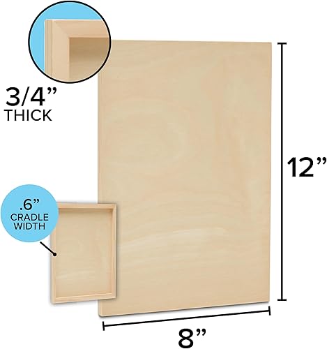 Miniatura 7 de Dragon Drew Tableros de lona de madera sin terminar con cuna de 34 pulgadas, paneles de madera para manualidades y pintura, 11 x 14 pulgadas,
