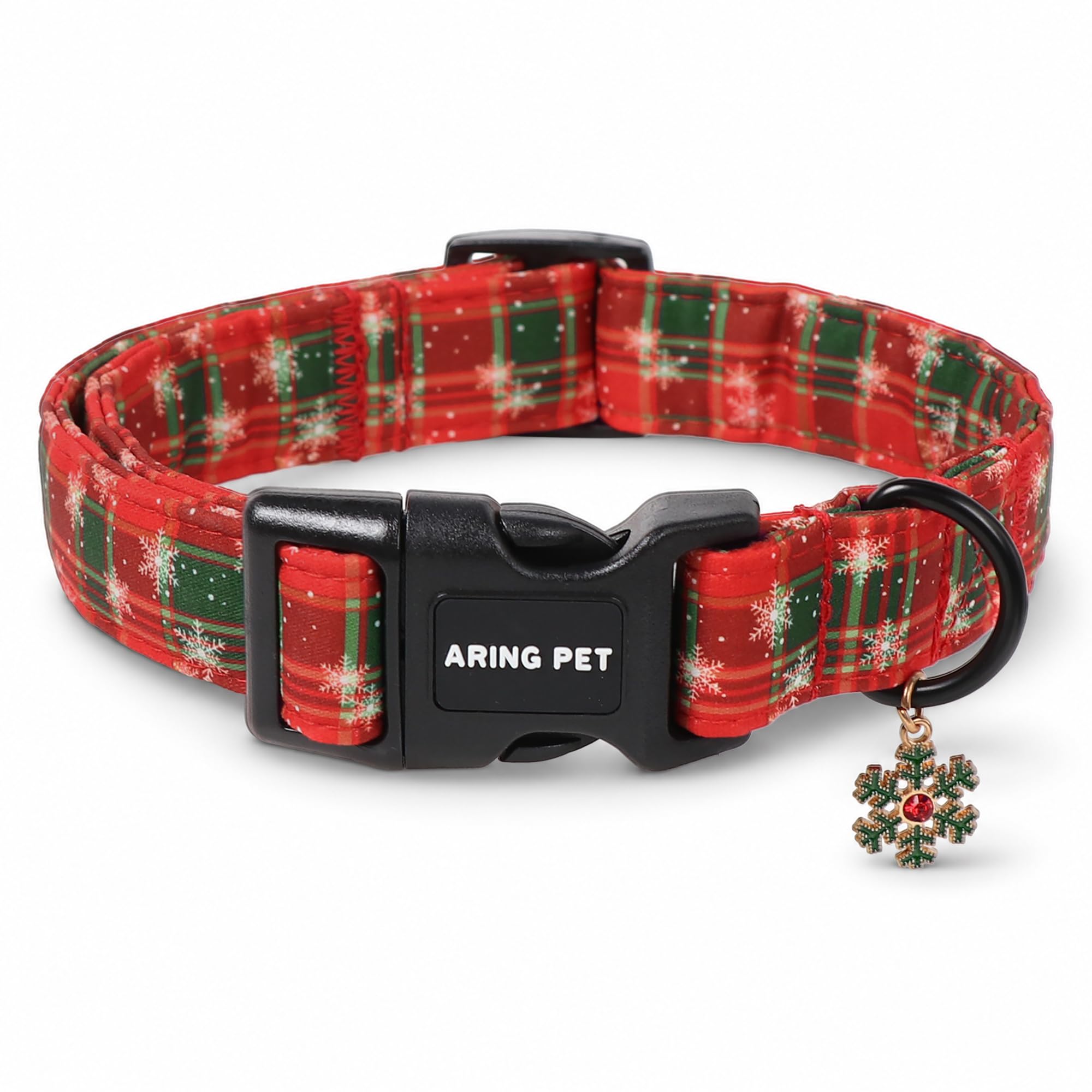ARING PET Christmas Dog Collar for Small Boy Girl Dogs-Red Green Plaid S โ image 1